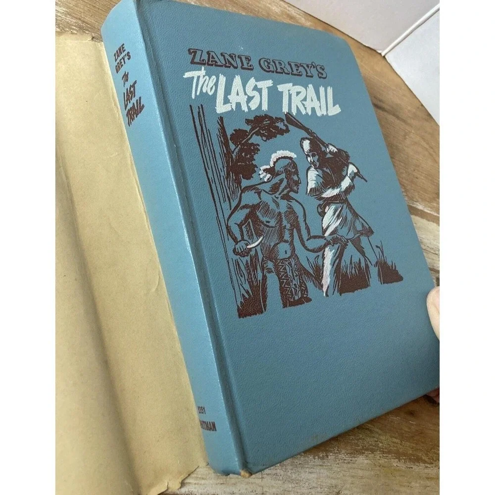Vintage HCDJ Western themed books Zane Grey Riders Purple Sage Last Trail 1940's